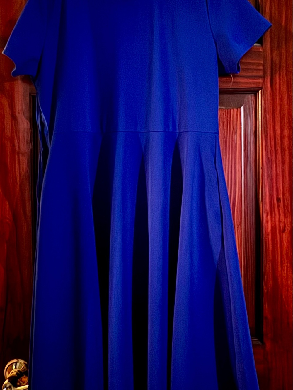 Women's Royal Blue Midi Fit & Flare Dress